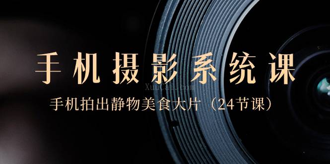 0基础-手机摄影系统课,手机拍出静物美食大片(24节课)-续财库